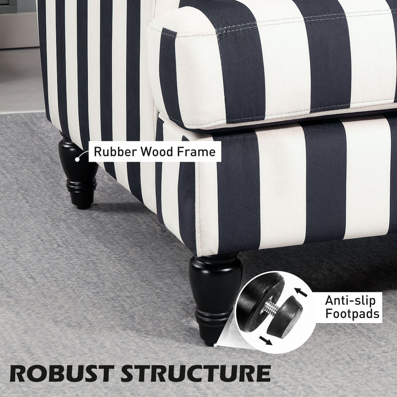 HOMCOM Cuddle Chair With Stripe, Armchair For Living Room