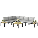 Outsunny Garden Furniture Set, 6 Piece Corner Sofa Set with Coffee Table