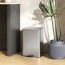 HOMCOM Pedal Bin With Soft-Close Lid, 20L Stainless Steel Kitchen Bin Silver