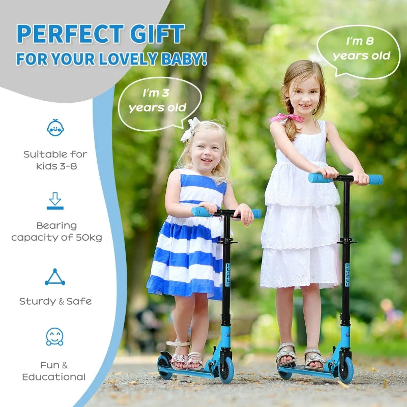 HOMCOM Scooter for Kids for ages: 3-8 years - Blue