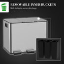 HOMCOM 3 x 20L Triple Kitchen Bin Pedal Bin for Recycling and Waste