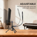 HOMCOM Studio Microphone Isolation Shield with Pop Filter & Stand, Black