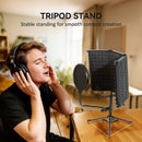 HOMCOM Studio Microphone Isolation Shield with Pop Filter & Stand, Black
