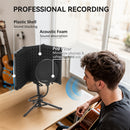 HOMCOM Studio Microphone Isolation Shield with Pop Filter & Stand, Black