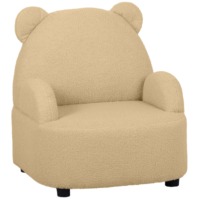 AIYAPLAY Kids Armchair, Bear Shaped Toddler Chair For Bedroom - Pink/Khaki