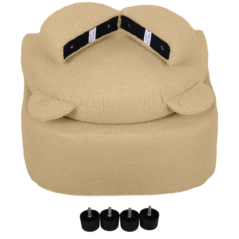 AIYAPLAY Kids Armchair, Bear Shaped Toddler Chair For Bedroom - Pink/Khaki