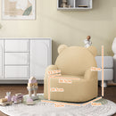 AIYAPLAY Kids Armchair, Bear Shaped Toddler Chair For Bedroom - Pink/Khaki