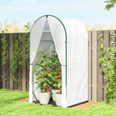 Outsunny Mini Greenhouse, Small Greenhouse with PE Base, White