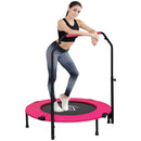 HOMCOM 40 Inch Foldable Mini Fitness Trampoline W/ Foam Handle, Pink