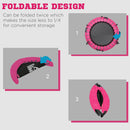 HOMCOM 40 Inch Foldable Mini Fitness Trampoline W/ Foam Handle, Pink