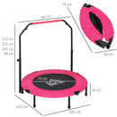 HOMCOM 40 Inch Foldable Mini Fitness Trampoline W/ Foam Handle, Pink