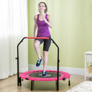 HOMCOM 40 Inch Foldable Mini Fitness Trampoline W/ Foam Handle, Pink
