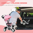 HOMCOM 6 In 1 Trike For Toddler 1-5 Years With Parent Handle