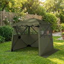 Outsunny Pop Up Gazebo Waterproof With Awning 2 X 2 M Army Green