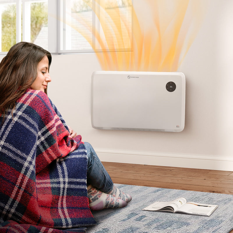 HOMCOM Electric Convector Heater, Quiet Space Heater w/ LED Display