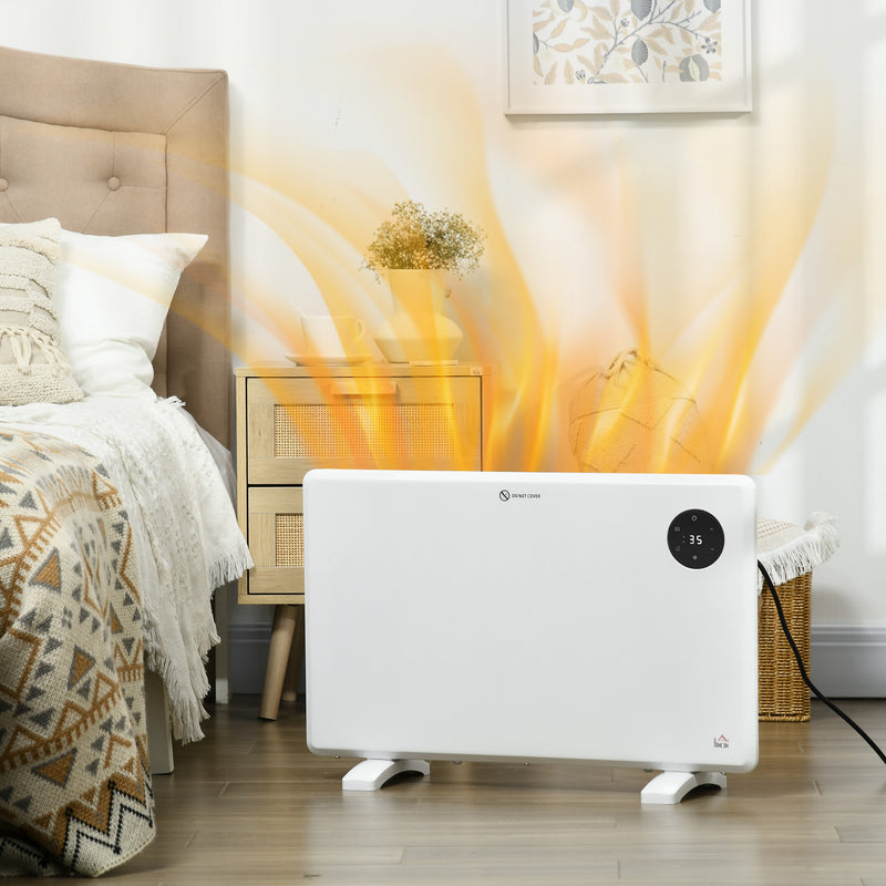 HOMCOM Electric Convector Heater, Quiet Space Heater w/ LED Display