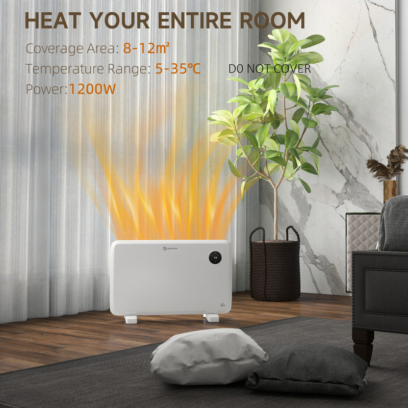 HOMCOM Electric Convector Heater, Quiet Space Heater w/ LED Display
