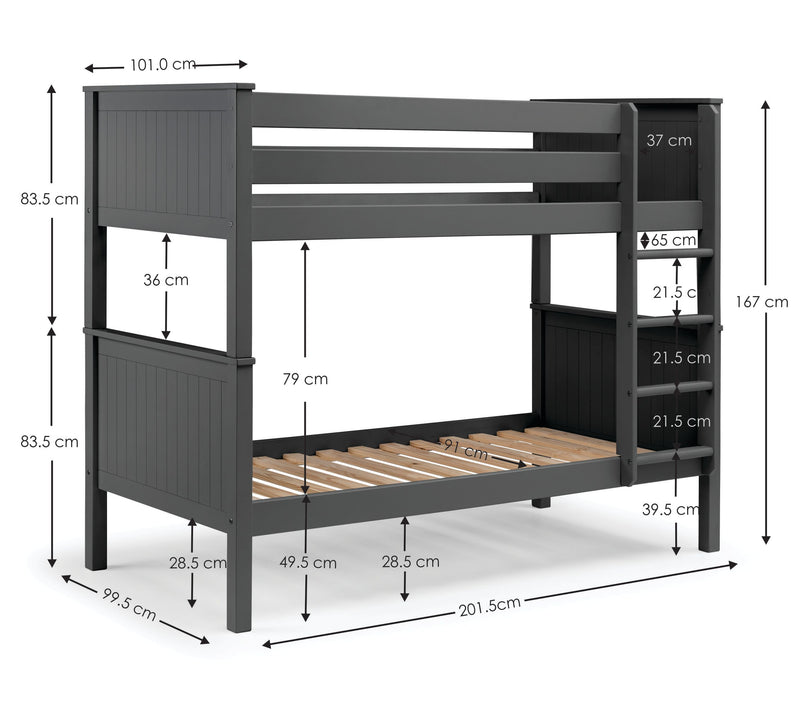 Maine Bunk Bed - Anthracite
