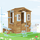 Outsunny Wooden Outdoor Playhouse w/ Door Windows Bench for Kids Children