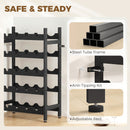 HOMCOM Wine Rack Freestanding 5-Tier 20-Bottle Capacity Black