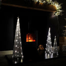 LED Tree Cone Obelisk Trio with 90 LEDs in Silver