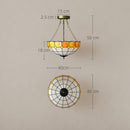 HOMCOM Tiffany Style Ceiling Light, Vintage Chandelier With 3 E27 Sockets
