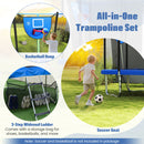 Rectangle Outdoor Trampoline 317 x 255 cm Backyard Trampoline-Blue