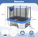 Rectangle Outdoor Trampoline 317 x 255 cm Backyard Trampoline-Blue