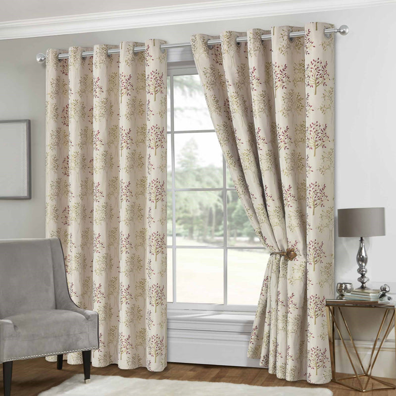 Lewis's Tuscany Eyelet Curtains - Red