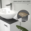 HOMCOM Bathroom Under Sink Cabinet With Adjustable Shelf High Gloss White