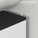 HOMCOM Bathroom Under Sink Cabinet With Adjustable Shelf High Gloss White