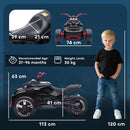 AIYAPLAY 12V Kids Electric Ride On Car, Battery Powered Ride On ATV, Black