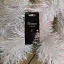 2m x 10cm Festive Tinsel Garland Christmas Tree Decoration Iridescent White