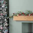 1.9m Christmas Frosted Pinecone Garland with Red Berries and Baubles