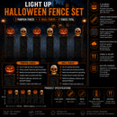 2.4m Battery Powered Light Up Halloween Skull & Pumpkin Fence With LEDs
