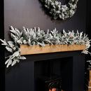 1.8m Snow Flocked Lapland Christmas Garland With 150 Tips