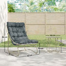 Outsunny Garden Bistro Set, Bistro Table And Chairs W/ Cushions, Dark Grey