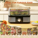 HOMCOM 5 Tier Food Dehydrator, 245W for Drying Fruit, Meat, Vegetable, Black