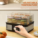 HOMCOM 5 Tier Food Dehydrator, 245W for Drying Fruit, Meat, Vegetable, Black