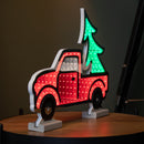 40cm Infinity Light up Christmas Truck Decoration with Red & Green LEDs on Wooden Base