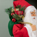 80cm Traditional Standing Santa Claus Christmas Decoration with Gift Sack