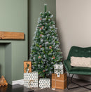 6ft (1.8m) Frosted Glacier Pine Snow Tipped Christmas Tree with Pine Cones and 710 Tips