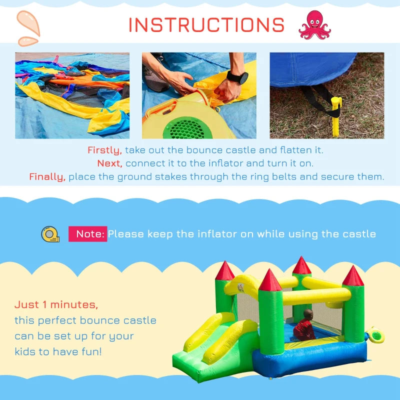 HOMCOM Bouncy Castle - Multi Colour