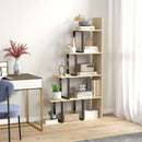 HOMCOM 5-Tier Ladder Shelf Display Plant Stand Home Office Ladder Oak