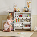 AIYAPLAY Toy Storage Unit With 8 Removable Bins, Storage Shelves, Cabinet