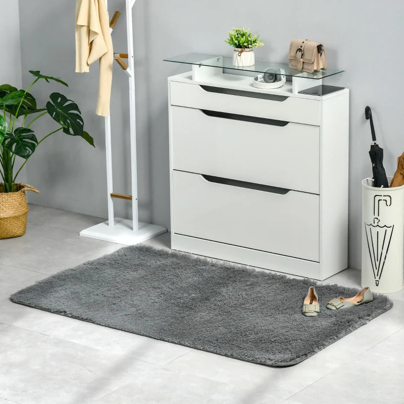 HOMCOM Fluffy Shaggy Rug 90x150 cm - Grey