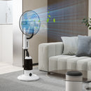 HOMCOM Spray Misting Fan, Floor Fan With Water Mist Spray And 3 Speeds