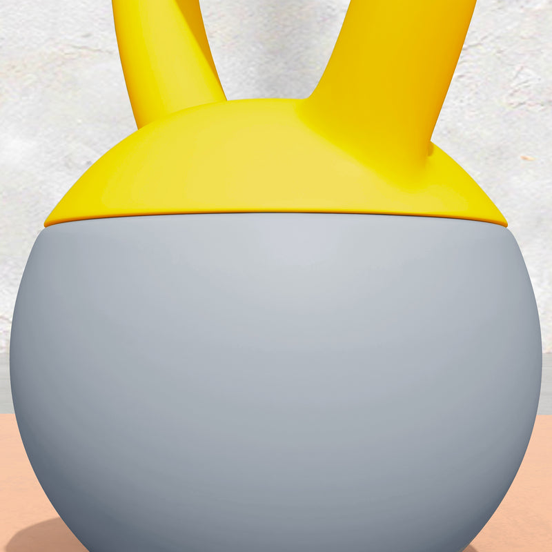 SPORTNOW Kettlebell w/ Soft Body and Non-Slip Handle, Yellow and Grey