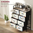 HOMCOM 8-Drawer Chest of Drawers, Fabric Dresser with Open Shelf