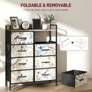 HOMCOM 8-Drawer Chest of Drawers, Fabric Dresser with Open Shelf